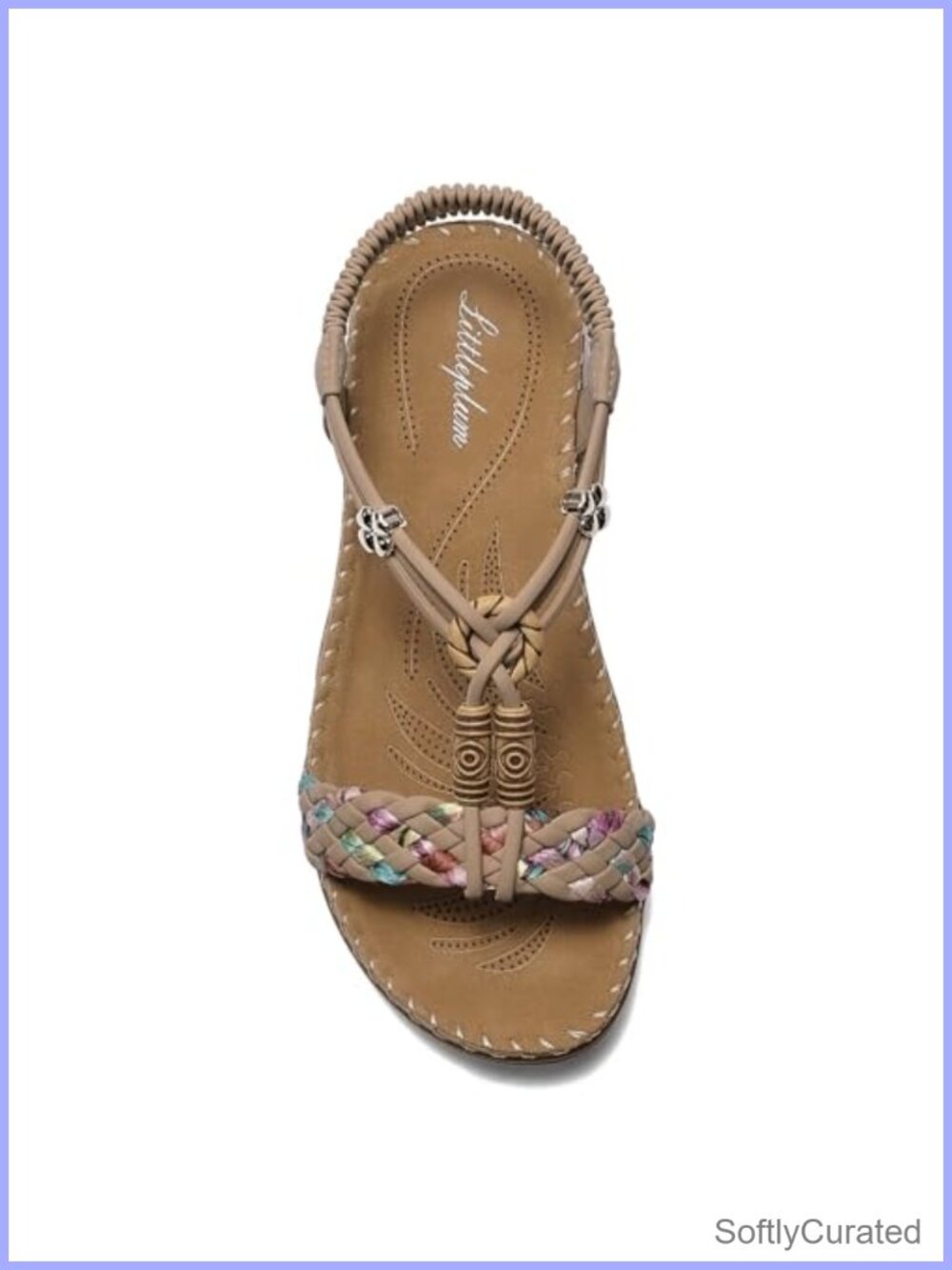 Women's Arch Support Braided T-Strap Flat Sandals Comfort Walking Beach Shoes